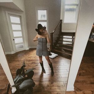 Dynamite strapless tartan dress